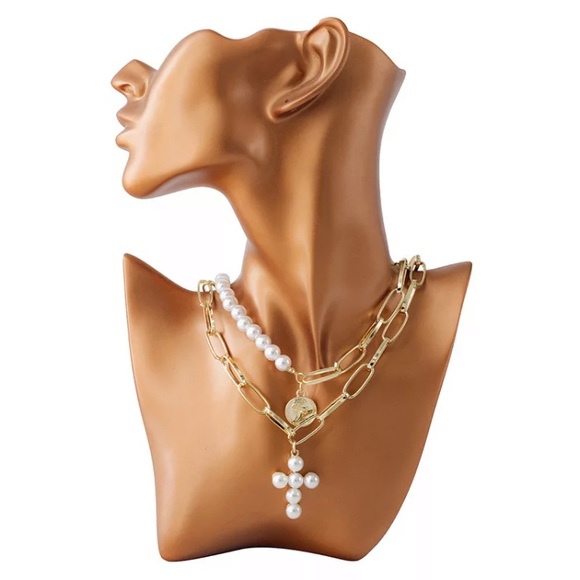 🌟 Gold Fashion Chunky Necklace Statement - Picture 2 of 5